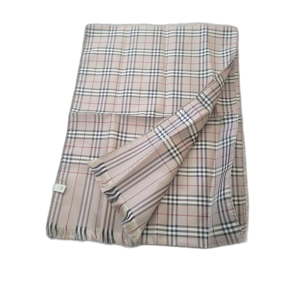 Burberry Classic Mini Check Signature Silk Scarf - Beige - Picture 5 of 10